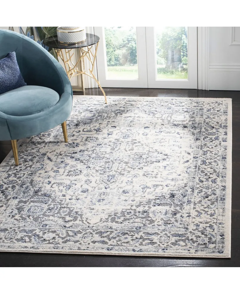 Safavieh Harbor HBR142 Blue and Creme 5'3" x 7'6" Sisal Weave Area Rug