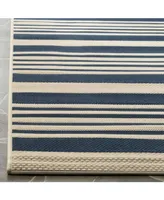 Safavieh Courtyard CY6062 Navy and Beige 5'3" x 7'7" Sisal Weave Outdoor Area Rug