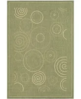 Safavieh Courtyard CY1906 Olive and Natural 6'7" x 9'6" Sisal Weave Outdoor Area Rug
