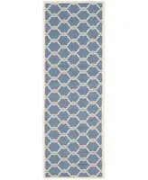 Safavieh Courtyard CY6009 Blue and Beige 2'3" x 6'7" Sisal Weave Runner Outdoor Area Rug