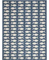 Safavieh Courtyard CY6013 Navy and Beige 8' x 11' Sisal Weave Outdoor Area Rug