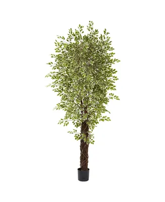 Nearly Natural 7.5' Variegated Mini Ficus Tree