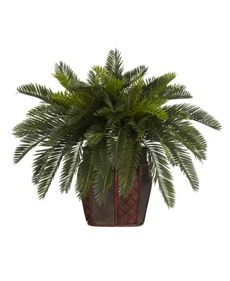Nearly Natural Double Cycas w/ Vase Silk Plant