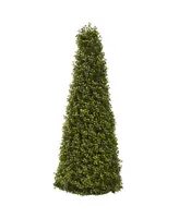 Nearly Natural 39" Boxwood Cone w/ Lights