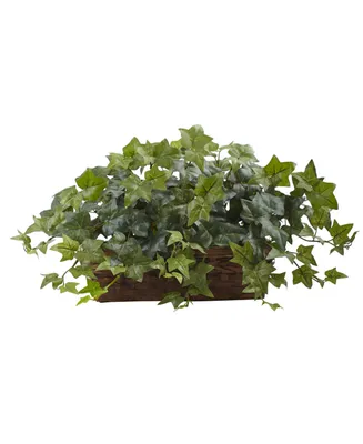 Nearly Natural Puff Ivy w/ Ledge Basket