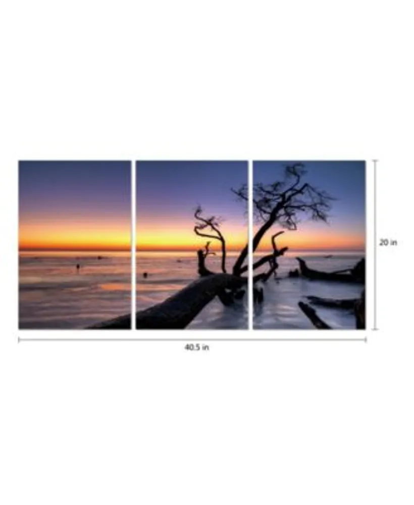 Chic Home Decor Hawaii Sunset 3 Piece Wrapped Canvas Wall Art Set