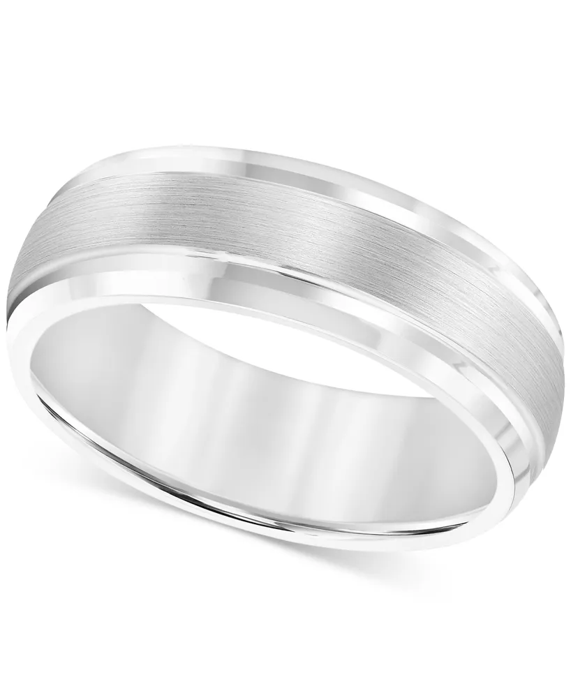 Triton Men's Stainless Steel Ring, Smooth Comfort Fit Wedding Band - Macy's