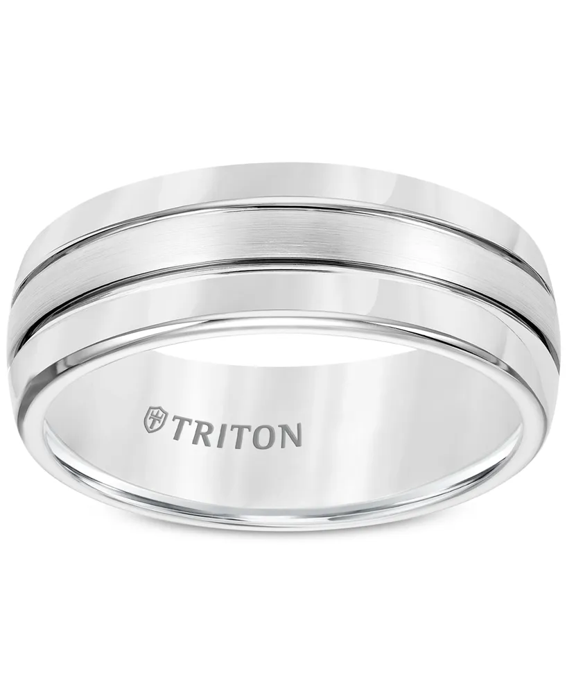 Triton Men's Tungsten Carbide Ring, Comfort Fit Wedding Band (8mm)