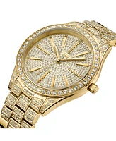 Jbw Women's Cristal Diamond (1/8 ct.t.w.) 18k Gold Plated Stainless Steel Watch