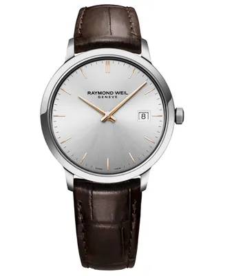 Raymond Weil Men's Swiss Toccata Brown Leather Strap Watch 39mm