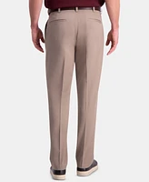 Haggar Men's Premium Comfort Khaki Classic-Fit 2-Way Stretch Wrinkle Resistant Flat Front Casual Pants