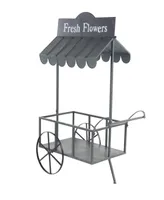 Rosemary Lane Farmhouse Iron Flower Cart with Roof