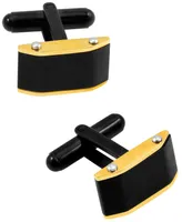Sutton Stainless Steel Black And Gold Cufflinks