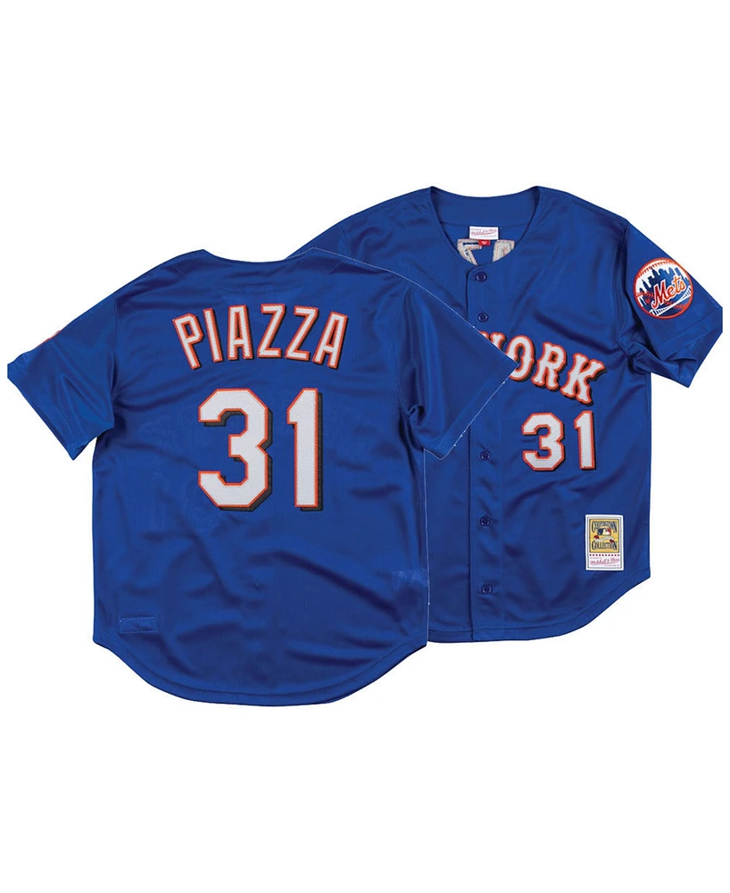 Mitchell & Ness Men's Mike Piazza New York Mets Authentic Mesh Batting Practice V-Neck Jersey