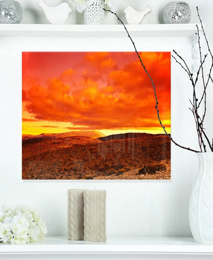  Designart 'Rocky Mountain River at Sunset' Oversized