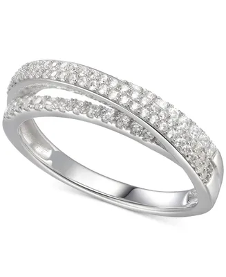 Cubic Zirconia Split-Band Ring Sterling Silver