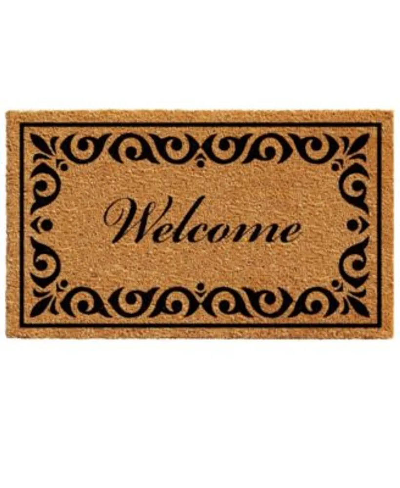 Home More Breaux Welcome Natural Coir Vinyl Doormats