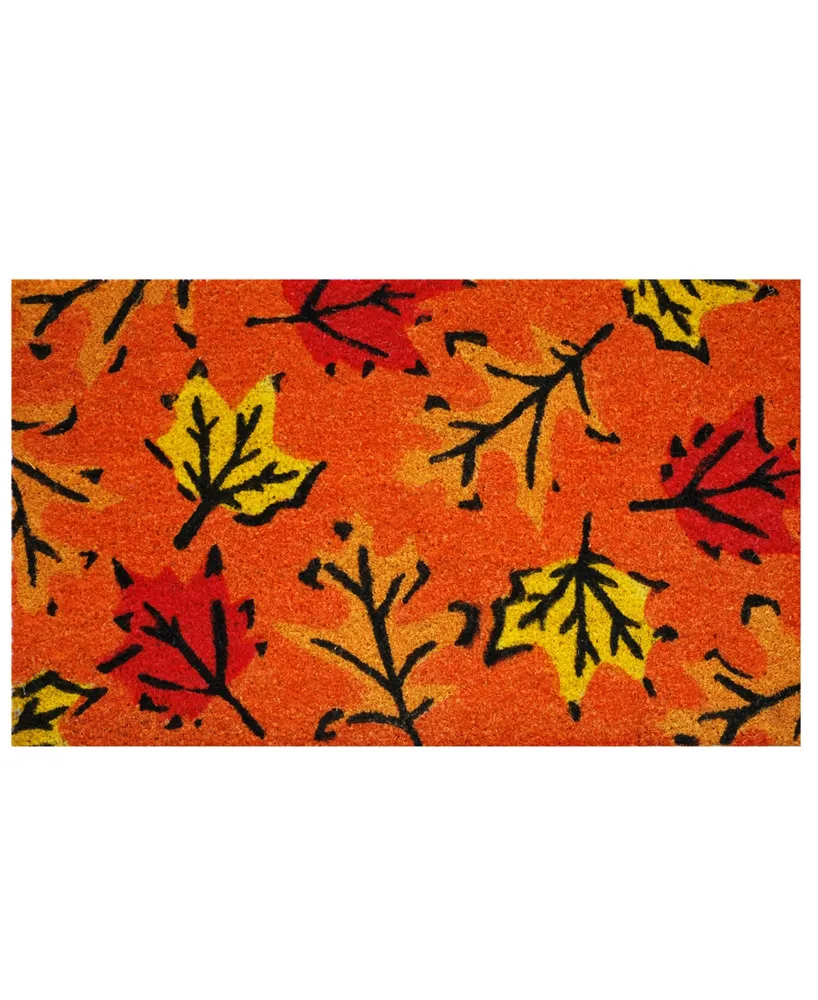 Home & More Fall Leaves Coir/Vinyl Doormat, 17" x 29"