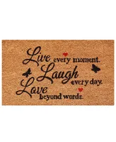 Home & More Live Every Moment Coir/Vinyl Doormat, 17" x 29"