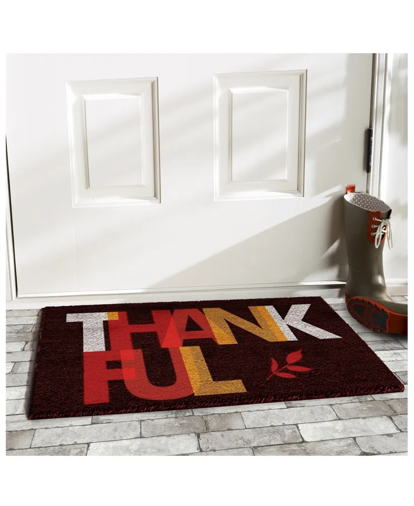Home & More Thankful Coir/Vinyl Doormat, 17" x 29"
