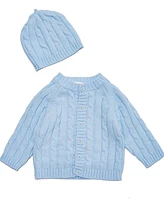 3 Stories Trading Cable Knit Baby Cardigan with Beanie