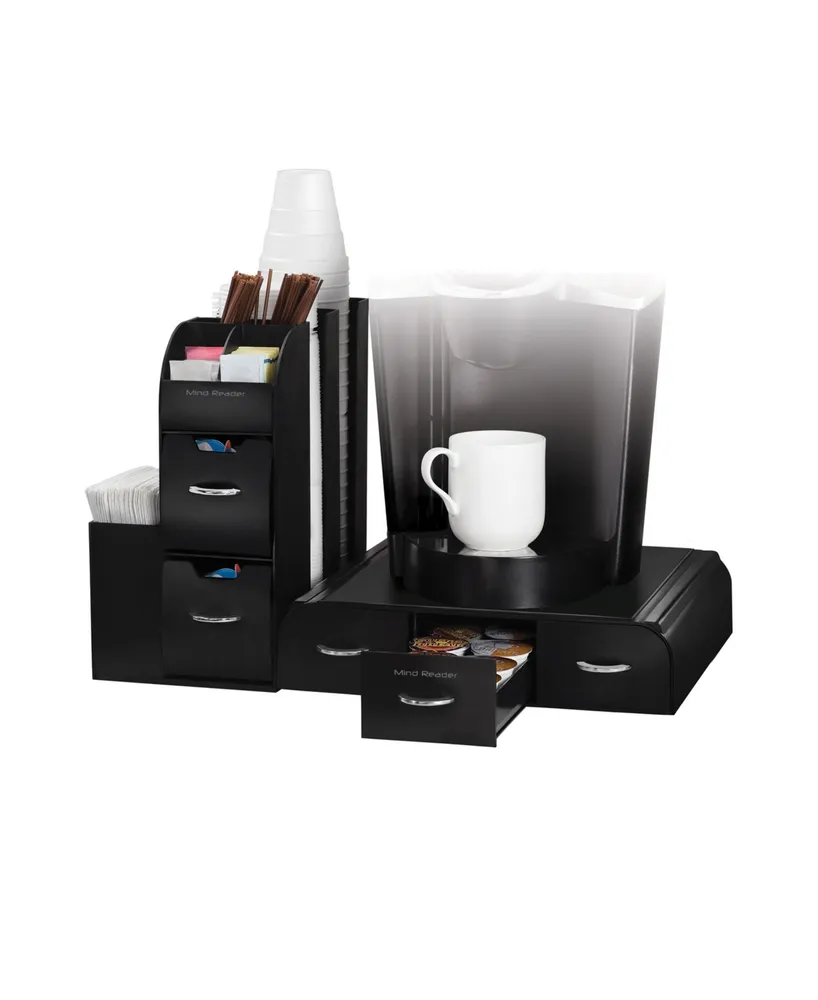 Mind Reader 2-Piece K-Cup Single Serve Coffee Pod Drawer and Condiment Storage Organizer Station