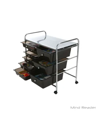 Mind Reader Storage Drawer Rolling Utility Cart, 9 Drawer Organizer