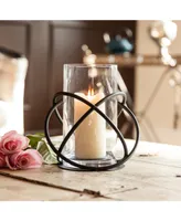 Danya B. Large Metal and Glass Orbits Hurricane Candleholder