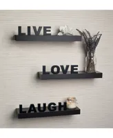 Danya B. Decorative "Live" "Love" "Laugh" Wall Shelves - Set of 3