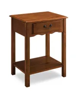 Leick Home One Drawer Shaker Nightstand, Medium Oak