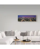 Thomas D Morkeberg 'Manhattan Sunset Skyline' Canvas Art - 24" x 8" x 2"