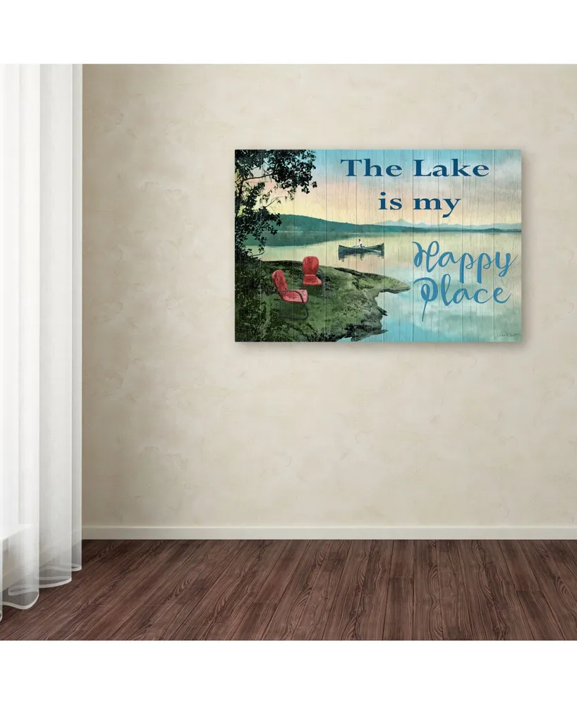 Jean Plout 'The Lake Is My Happy Place' Canvas Art - 19" x 12" x 2"