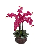 Nearly Natural Phalaenopsis w/Decorative Vase Silk Flower Arrangement