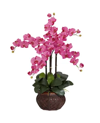 Nearly Natural Phalaenopsis w/Decorative Vase Silk Flower Arrangement