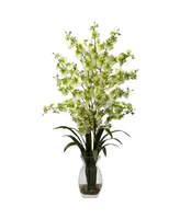 Nearly Natural Dancing Lady Orchid w/Vase Arrangement