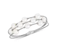 Honora Cultured Freshwater Pearl (8-9mm) Bangle Bracelet in Sterling Silver