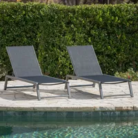 Myers Outdoor Chaise Lounge, Set of 2