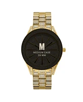 Jbw Women's Cristal Diamond (1/8 ct.t.w.) 18k Gold Plated Stainless Steel Watch