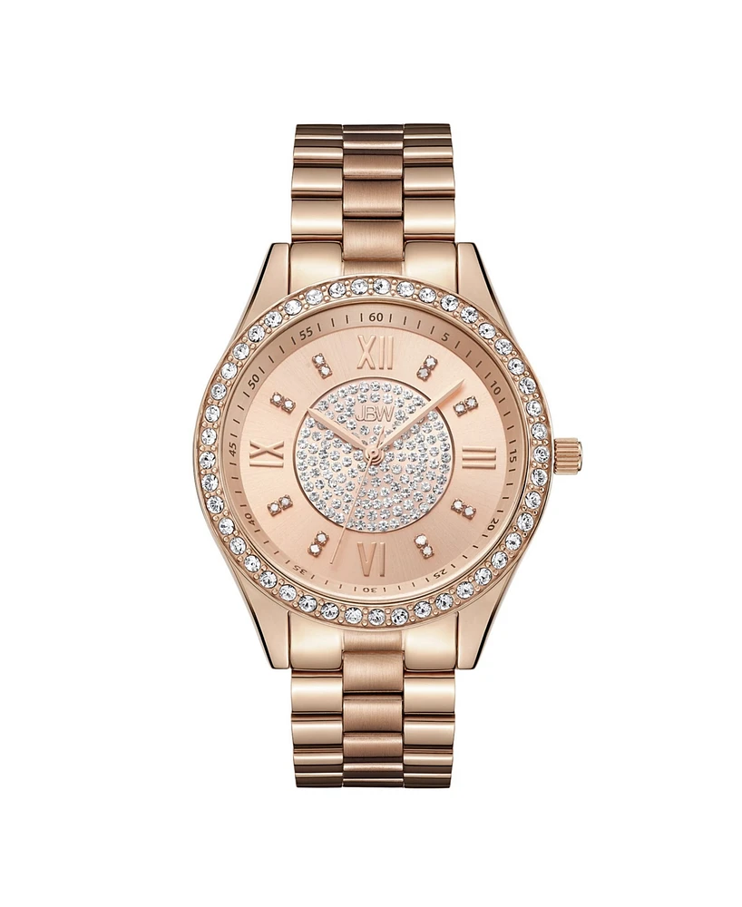 Jbw Women's Mondrian Diamond (1/6 ct.t.w.) 18K Rose Gold Plated Stainless Steel Watch