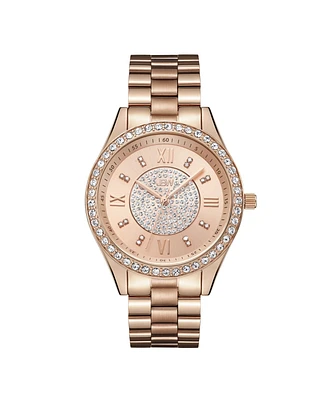 Jbw Women's Mondrian Diamond (1/6 ct.t.w.) 18K Rose Gold Plated Stainless Steel Watch