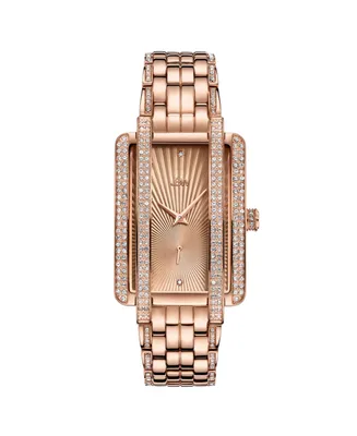 Jbw Women's Mink Diamond (1/8 ct.t.w.) 18K Rose Gold Plated Stainless Steel Watch