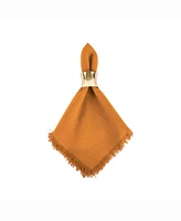 Solid Pumpkin Spice Heavyweight Fringed Napkin Set of 6