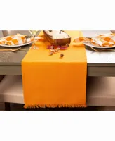 Solid Pumpkin Spice Heavyweight Fringed Table Runner 14" X 72"
