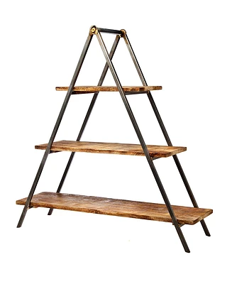 Godinger 3 Teir Wood Server Metal Stand