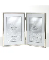 Lawrence Frames Hinged Double Simply Silver Metal Picture Frame - 5" x 7"