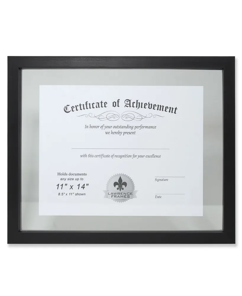 Lawrence Frames Multi Use Black Float Document Frame - 11" x 14"