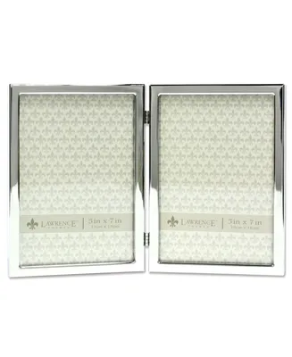 Lawrence Frames Hinged Double Silver Standard Metal Picture Frame