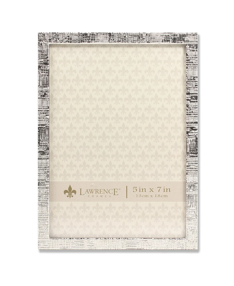 Lawrence Frames Silver Metal Picture Frame with Linen Pattern - 5" x 7"