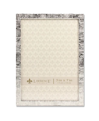 Lawrence Frames Silver Metal Picture Frame with Linen Pattern - 5" x 7"