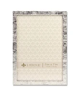 Lawrence Frames Silver Metal Picture Frame with Linen Pattern - 5" x 7"